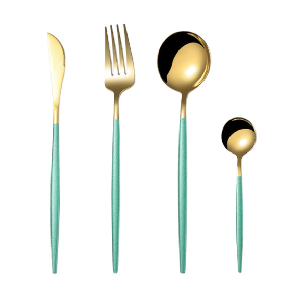 Cutlery 4Pcs Two-Tone Cutlery Set - Living Simply House