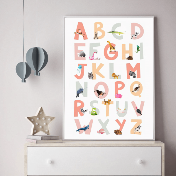 Children's Animal Alphabet Wall Print - Living Simply House