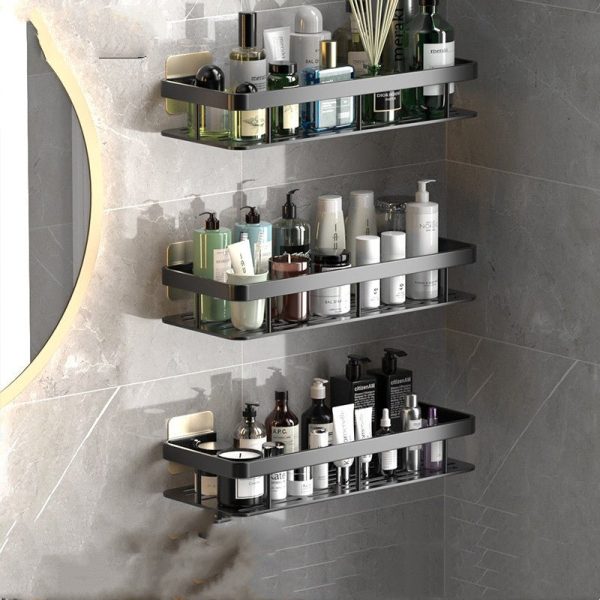 Shelving Bathroom Shelves (No-Drill) - Living Simply House