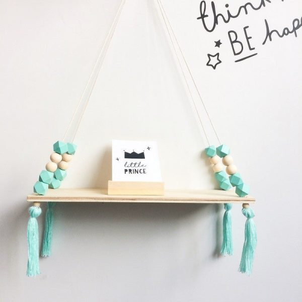 Children's Beaded Hanging Wooden Shelf - Living Simply House