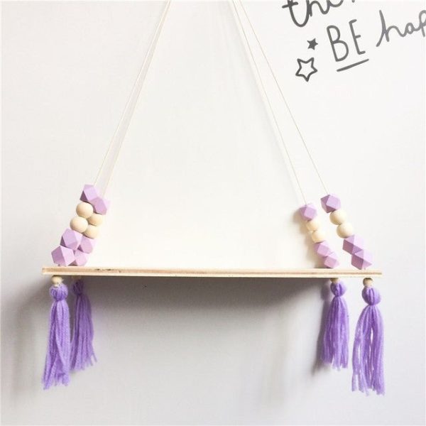 Children's Beaded Hanging Wooden Shelf - Living Simply House