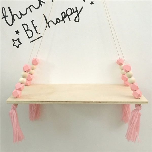 Children's Beaded Hanging Wooden Shelf - Living Simply House