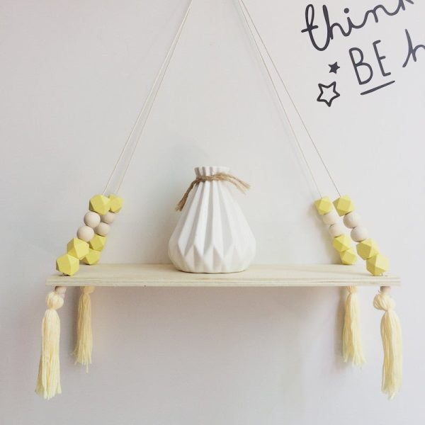 Children's Beaded Hanging Wooden Shelf - Living Simply House