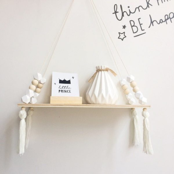 Children's Beaded Hanging Wooden Shelf - Living Simply House