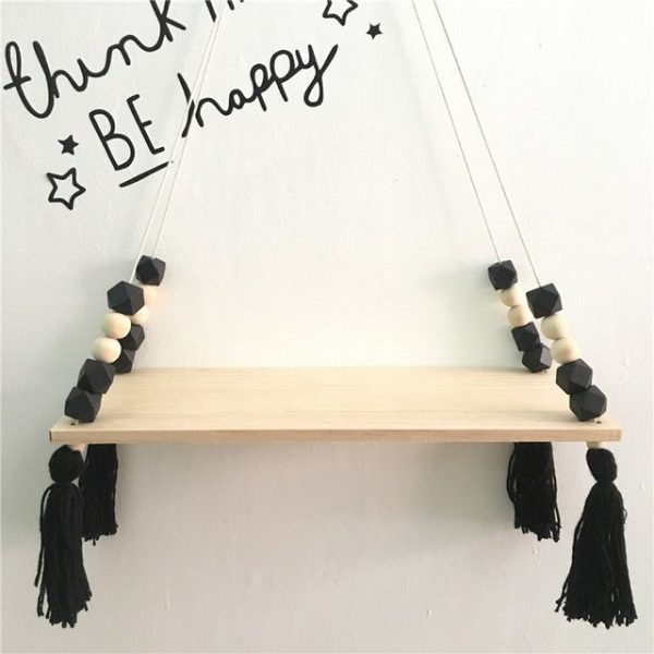 Children's Beaded Hanging Wooden Shelf - Living Simply House