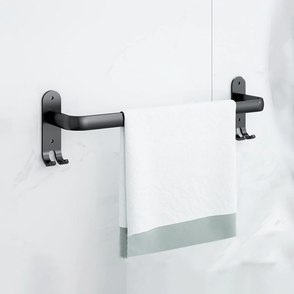 Bathroom Accessories Black Metal Bathroom Towel Rail - Living Simply House