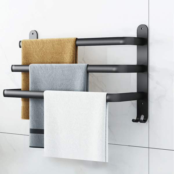 Bathroom Accessories Black Metal Bathroom Towel Rail - Living Simply House