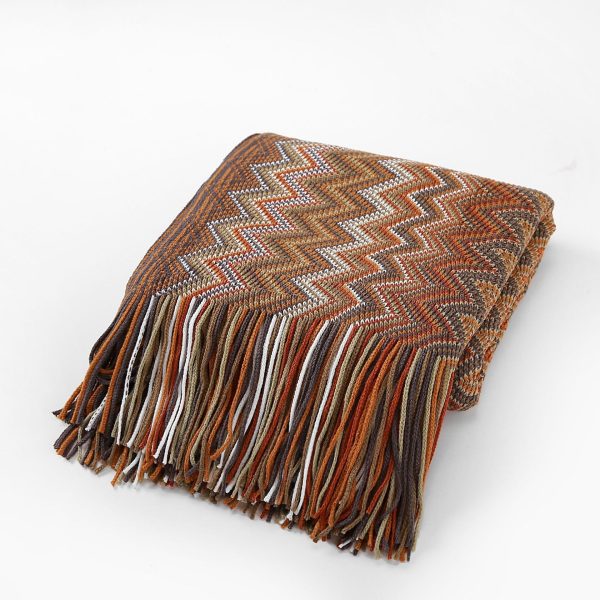 Blankets and Throws Bohemian Knitted Striped Blanket - Living Simply House