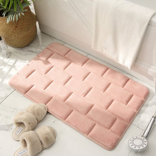 Bath and Shower Mats Brickwork Pattern Bathroom Mat - Living Simply House