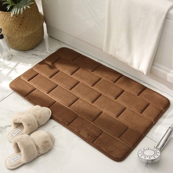 Bath and Shower Mats Brickwork Pattern Bathroom Mat - Living Simply House