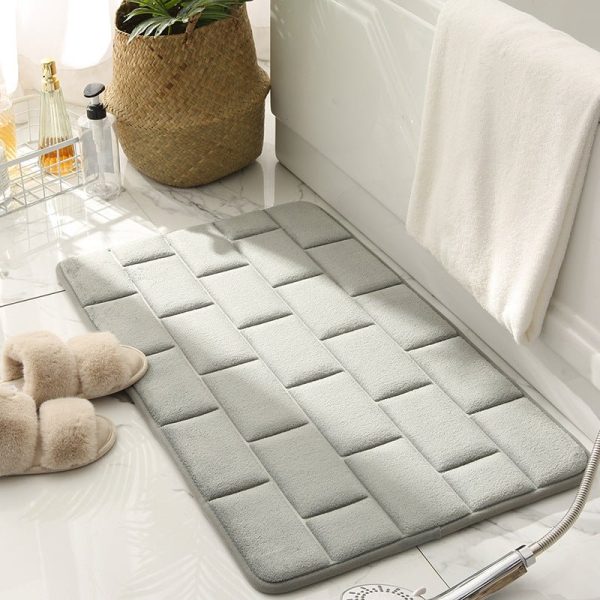 Bath and Shower Mats Brickwork Pattern Bathroom Mat - Living Simply House