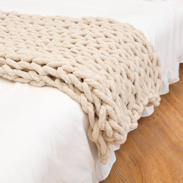 Blankets and Throws Chunky Knitted Blanket - Living Simply House