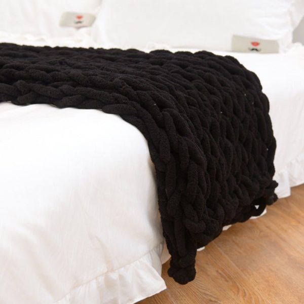 Blankets and Throws Chunky Knitted Blanket - Living Simply House