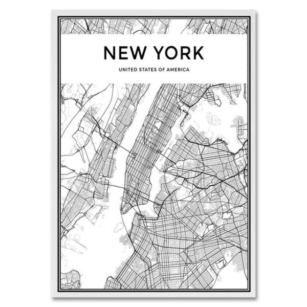 Wall Decor City Map Wall Art - Living Simply House