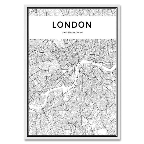 Wall Decor City Map Wall Art - Living Simply House