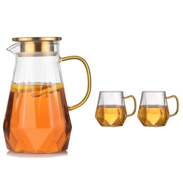 Drinksware Diamond Pattern Heatproof Glass Jug/Cups - Living Simply House