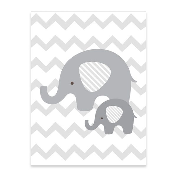 Children's Elephant Wall Prints - Living Simply House