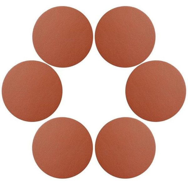 Coasters Faux Leather Coasters (6pc) - Living Simply House