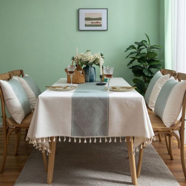 Tablecloth Geometric Cotton Tablecloth - Living Simply House