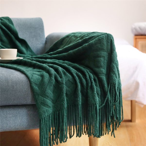 Blankets and Throws Geometric Knitted Blanket - Living Simply House