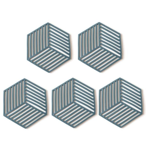 Coasters Geometric Silicone Pan Trivets (5pc) - Living Simply House