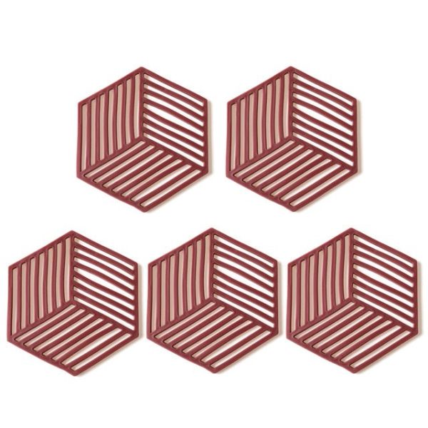 Coasters Geometric Silicone Pan Trivets (5pc) - Living Simply House