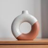 Vase Glazed Ceramic Donut Vase - Living Simply House