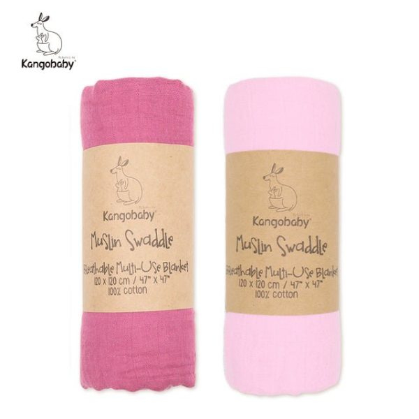 Children's Kangobaby 100% Cotton Muslin Swaddle (2pk) - Living Simply House