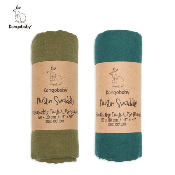 Children's Kangobaby 100% Cotton Muslin Swaddle (2pk) - Living Simply House