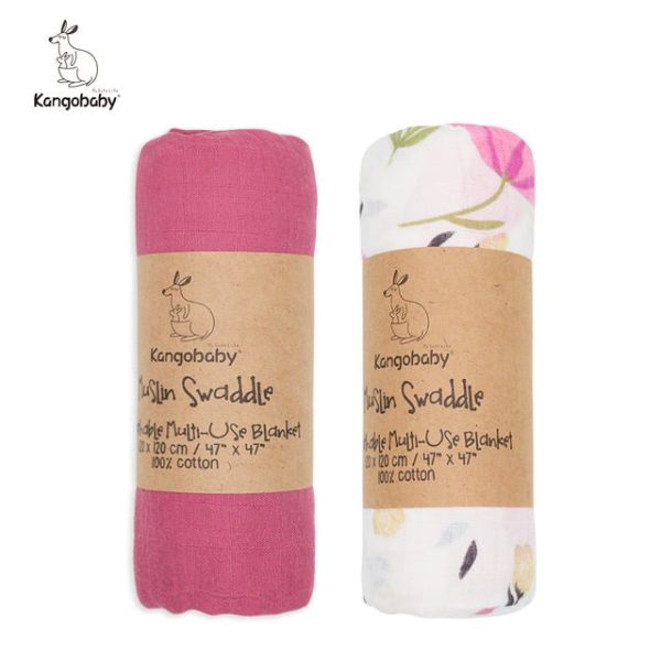 Children's Kangobaby 100% Cotton Muslin Swaddle (2pk) - Living Simply House