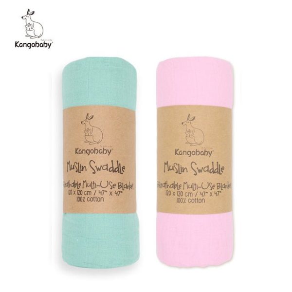 Children's Kangobaby 100% Cotton Muslin Swaddle (2pk) - Living Simply House