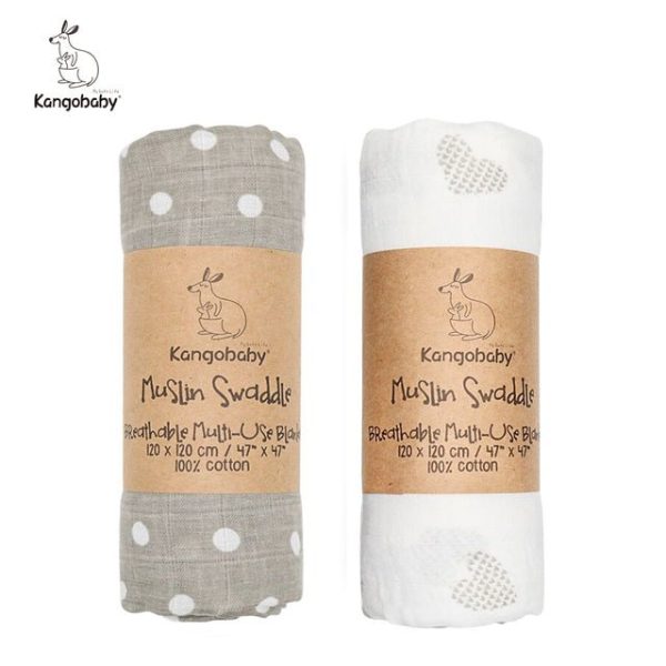 Children's Kangobaby 100% Cotton Muslin Swaddle (2pk) - Living Simply House