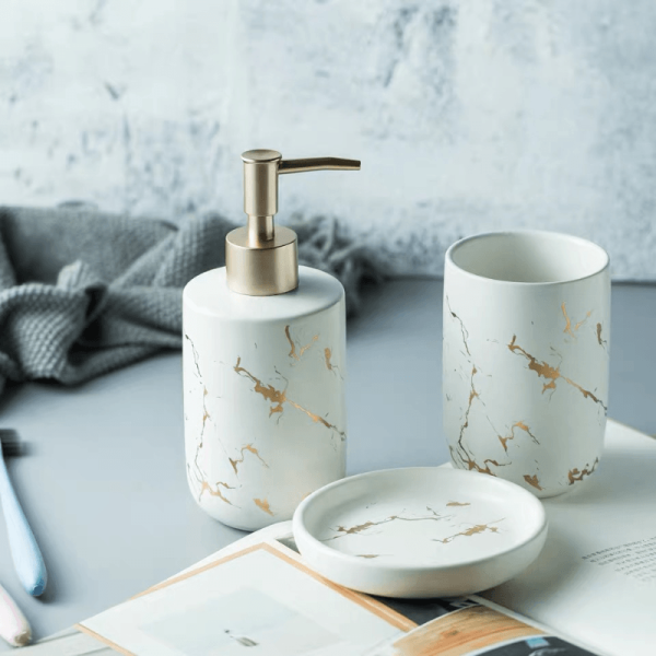 Bathroom Accessories Luxury Marble Bathroom Set - Living Simply House