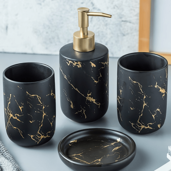 Bathroom Accessories Luxury Marble Bathroom Set - Living Simply House