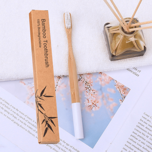 Hygiene Natural bamboo handle round bamboo toothbrush - Living Simply House