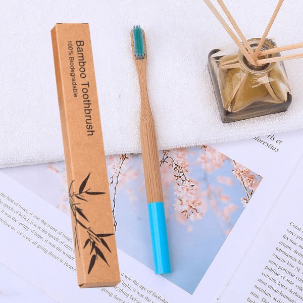 Hygiene Natural bamboo handle round bamboo toothbrush - Living Simply House