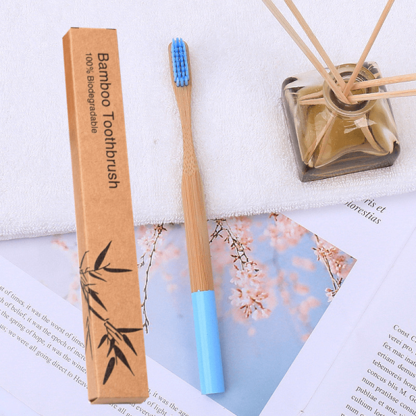 Hygiene Natural bamboo handle round bamboo toothbrush - Living Simply House