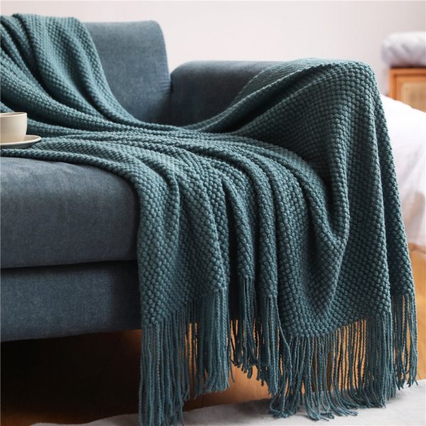 Blankets and Throws Nordic Knitted Blanket - Living Simply House