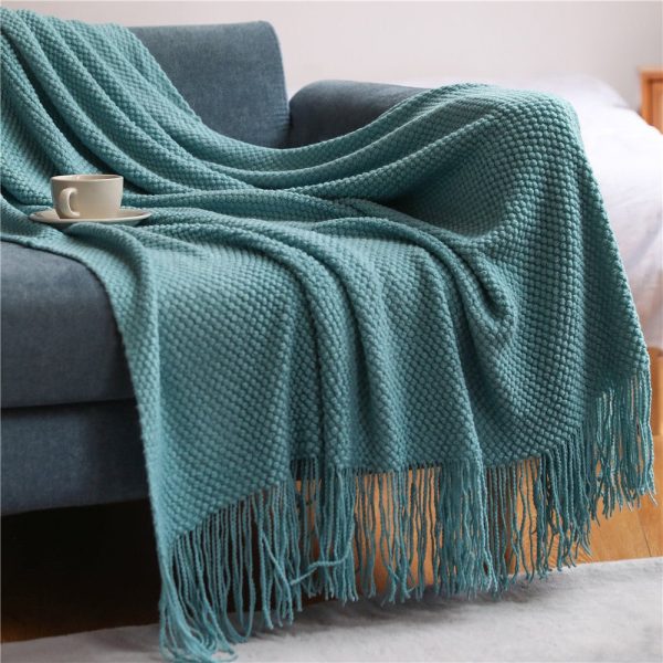 Blankets and Throws Nordic Knitted Blanket - Living Simply House