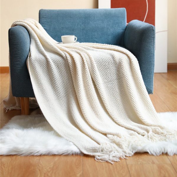 Blankets and Throws Nordic Knitted Blanket - Living Simply House