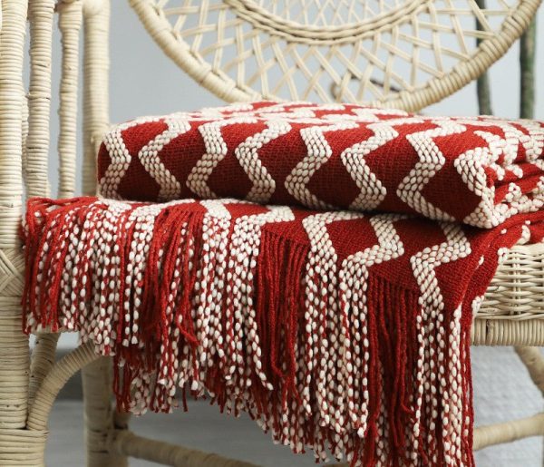 Blankets and Throws Nordic Two-Tone Knitted Blanket - Living Simply House