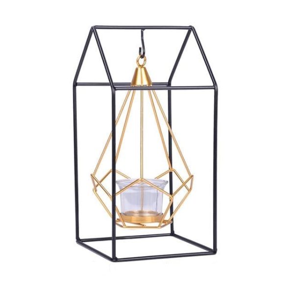 Accessories Geometric Metal Lantern - Living Simply House