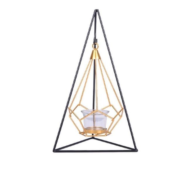 Accessories Geometric Metal Lantern - Living Simply House