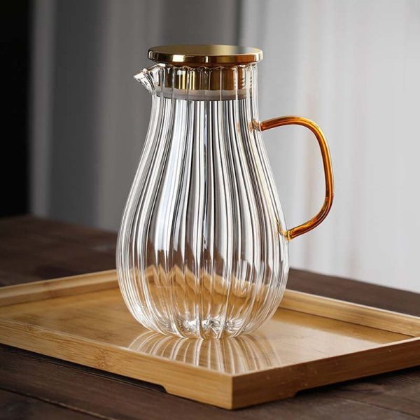 Drinksware Ridged Heatproof Glass Jug and Cups - Living Simply House