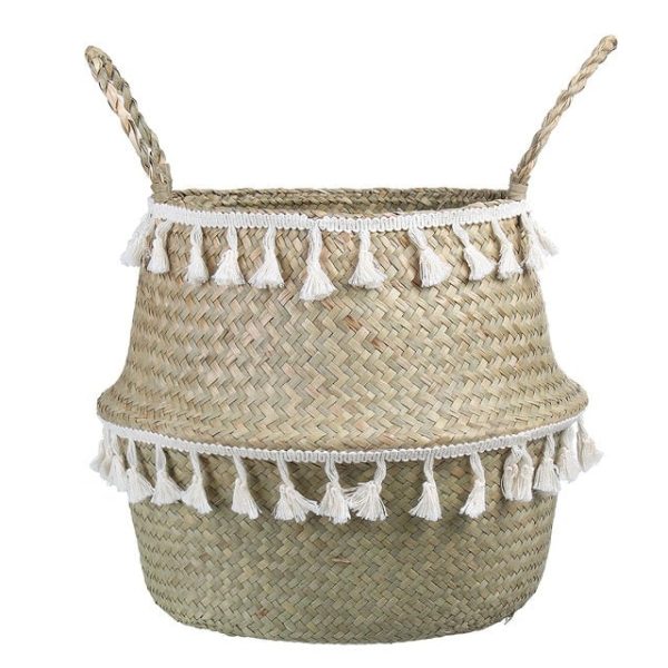 Accessories Seagrass Storage Basket with Handles - Living Simply House