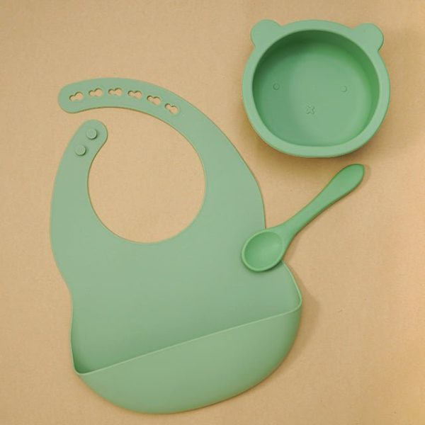 Children's Silicone Bear Tableware and Bib - Living Simply House