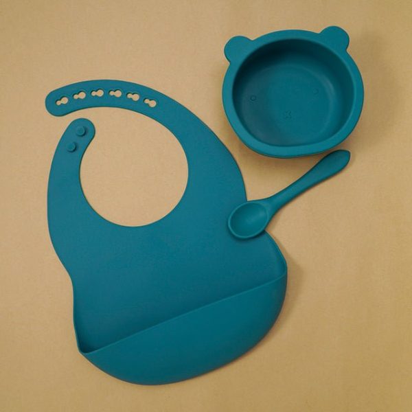 Children's Silicone Bear Tableware and Bib - Living Simply House