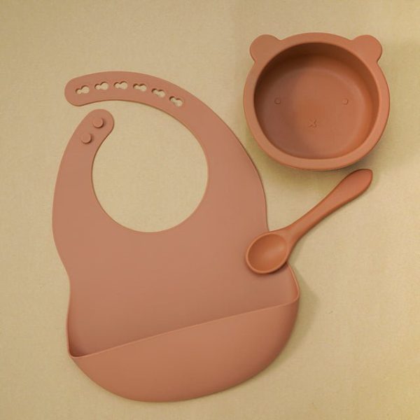 Children's Silicone Bear Tableware and Bib - Living Simply House