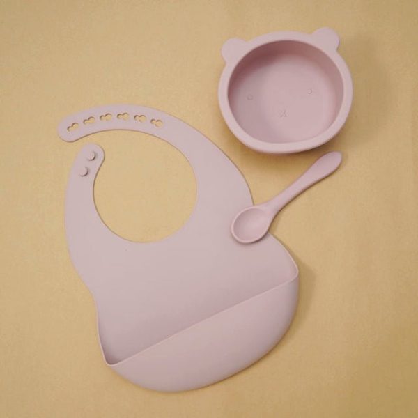 Children's Silicone Bear Tableware and Bib - Living Simply House