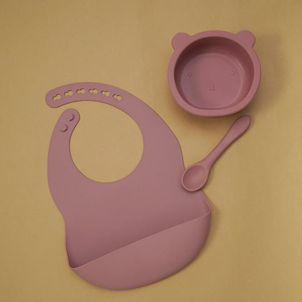 Children's Silicone Bear Tableware and Bib - Living Simply House